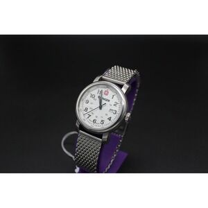 Wenger Genuine Swiss Army 1021-10 White Dial Mesh Bracelet Swiss Made Watch